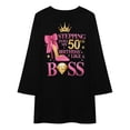 thumbnail image 4 of 50th Birthday design. Stepping into my 50th Birthday lady’s Long Sleeved Dress long sleeve dresses loose summer dress, 4 of 4