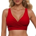 thumbnail image 3 of MNCEKFOD High Waisted Bikini Sets for Women Underwire Full Coverage Bikini Top Push Up Bathing Suit Tops with Lace Up Summer Vcation Swimwear Red XL, 3 of 5
