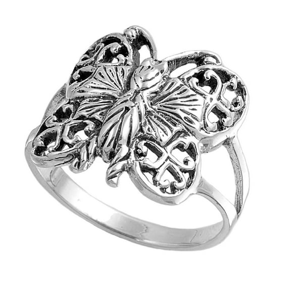 925 Sterling Silver Butterfly Ring Size 5