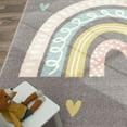 thumbnail image 5 of Paco Home Kids Rug with Rainbow and Hearts in Grey - 5'3" x 7'3" (5'x7'), 5 of 5