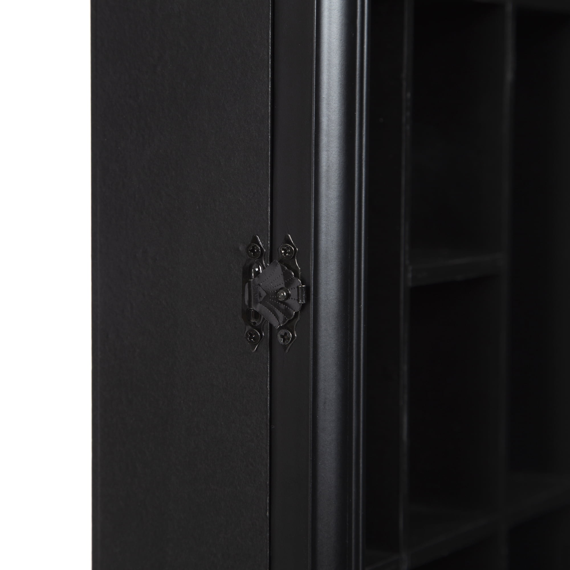 Gallery Solutions Wall Mounted Shot Glass Display Cabinet Case, Black, 26.2" x 2.7" x 17.9"