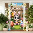 thumbnail image 6 of Easter Decoration Bunny Eggs Door Cover,Bunny Rabbit Floral Spring Door Banner Easter Decoration,Easter Party Door Decoration,Spring Theme Easter Suitable for Porch Indoor Outdoor Decoration Banners, 6 of 9
