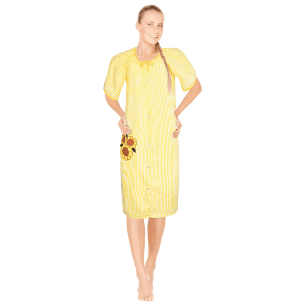 JEFFRICO Womens Housecoats For Women Snap Front Housecoat Lounger