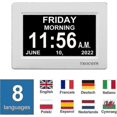 thumbnail image 3 of 7 Inch White Digital Clock with Date, Day of Week & Calendar Display, 3 of 4