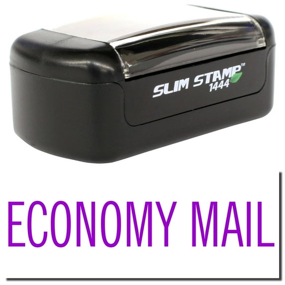 Slim Pre-Inked Economy Mail Stamp, Slim 1444, Ultra Slim Design, Impression Size 1/2" by 1-3/4", Up to 25,000 Impressions - Purple Ink