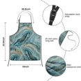 thumbnail image 3 of Blue Gold Marble Pattern Kids Aprons for Girls and Boys,Adjustable Neck Strap Toddler Aprons for Kids Cooking Baking, 3 of 6