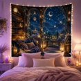 thumbnail image 2 of Magical Balcony Terrace with Night Left Reading Nook, Serene Boho for Boho Decor Lovers, Desert Sunset Wall Art, Mother'S Day Gift, Tapestry Wall Hanging for Bedroom and Dorm, 2 of 7
