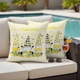 thumbnail image 4 of Lemon Dwarf Outdoor Pillow Covers Pack of 2 Welcome Green Leaf Summer Yellow Background Waterproof Throw Pillow Covers Decorative Cushion Cases for Patio Garden Tent Balcony Couch 24x24 inch, 4 of 9