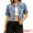 Light Blue, variant on DARING DIVA Women's Short Sleeve Button Down Cropped Denim Jackets S Light Blue