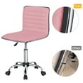 thumbnail image 3 of Alden Design Modern Adjustable Armless Faux Leather Swivel Office Chair, Pink, 3 of 10