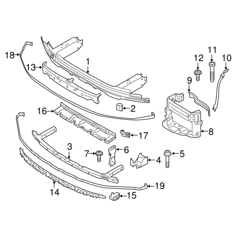 New Genuine BMW Carrier Bumper Front (2017-2022) OE 51117385289  