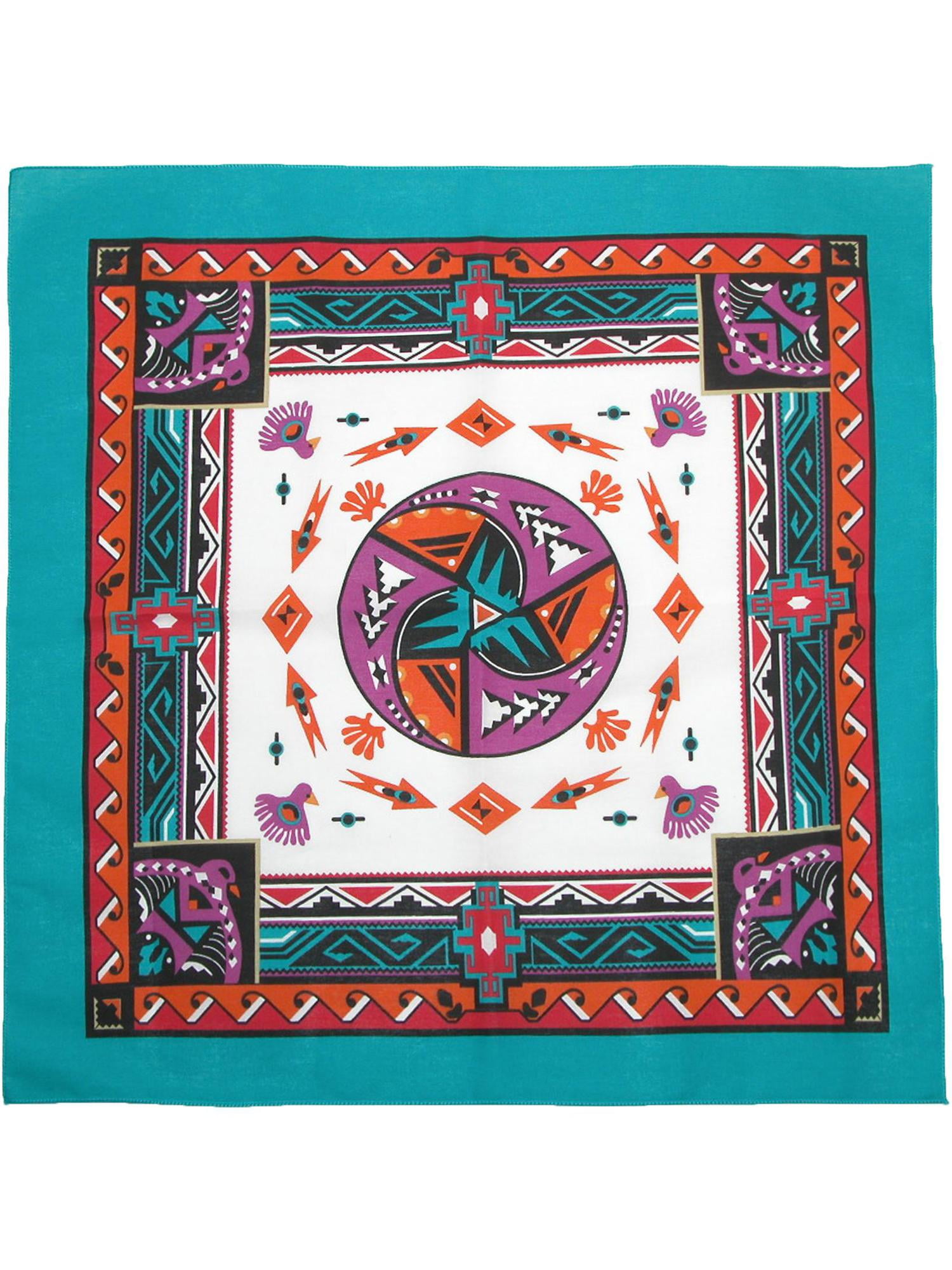 CTM CTM® Cotton Aztec Turquoise Bandanas (Women's)