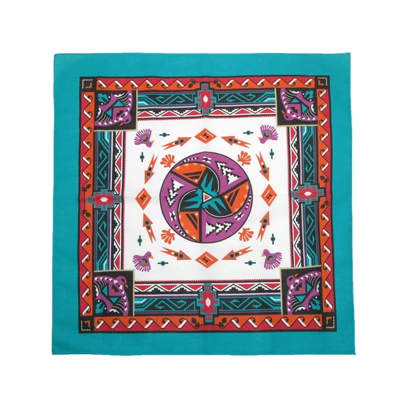 CTM Cotton Aztec Turquoise Bandanas (Women)