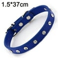 thumbnail image 2 of Leather Safety Rivet Cat Collars | Hand Stretch Take | Light And Strong-Blue&S, 2 of 5