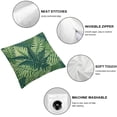 thumbnail image 4 of Leisuo Palm Leaf Exotic Pattern with Tropical Leaves in Watercolor Art Style Jungle Hawaii 2-Piece Plush Pillowcase Square White, 4 of 6