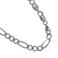 thumbnail image 3 of JewelStop 14k Solid White Gold 4.6 mm Figaro Chain Necklace 24" Lobster Claw Clasp - 17.5gr., 3 of 5