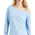 thumbnail image 2 of Nine West Women's Embellished One Shoulder Top Blue Size Small, 2 of 3