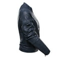 thumbnail image 3 of IYTR Mens Slim Punk Jacket Solid Color Long Sleeve Jacket Zipper Stand-up Collar Fashion Leather Jacket Coats with Pocket Blue L, 3 of 5