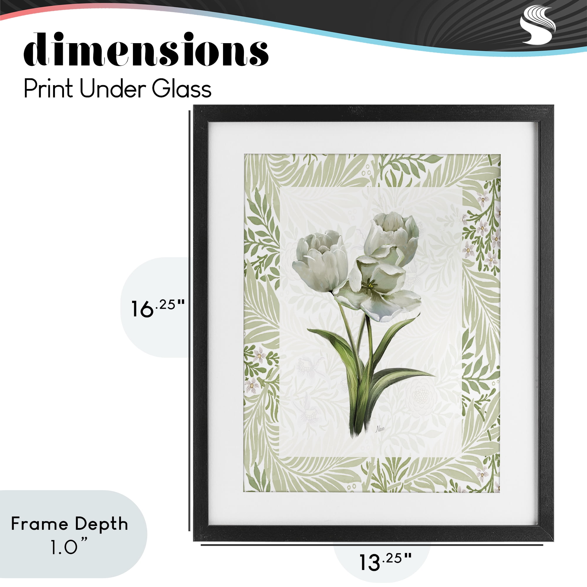 Stupell Industries Fresh Spring Tulip Bouquet Black Framed Print Under Glass, design by Nan