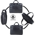 thumbnail image 4 of Bolso Bandolera Seyfocnia Piel Hombre 15.6 Pulgadas Portafolios Computadora Portátil Negro, 4 of 5