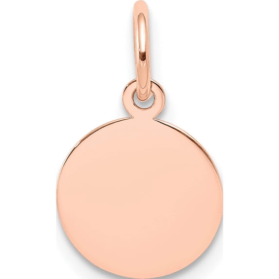 14K Rose Gold Plain .011 Gauge Circular Engraveable Disc Charm (16 X 10) Made In United States xrm134/11