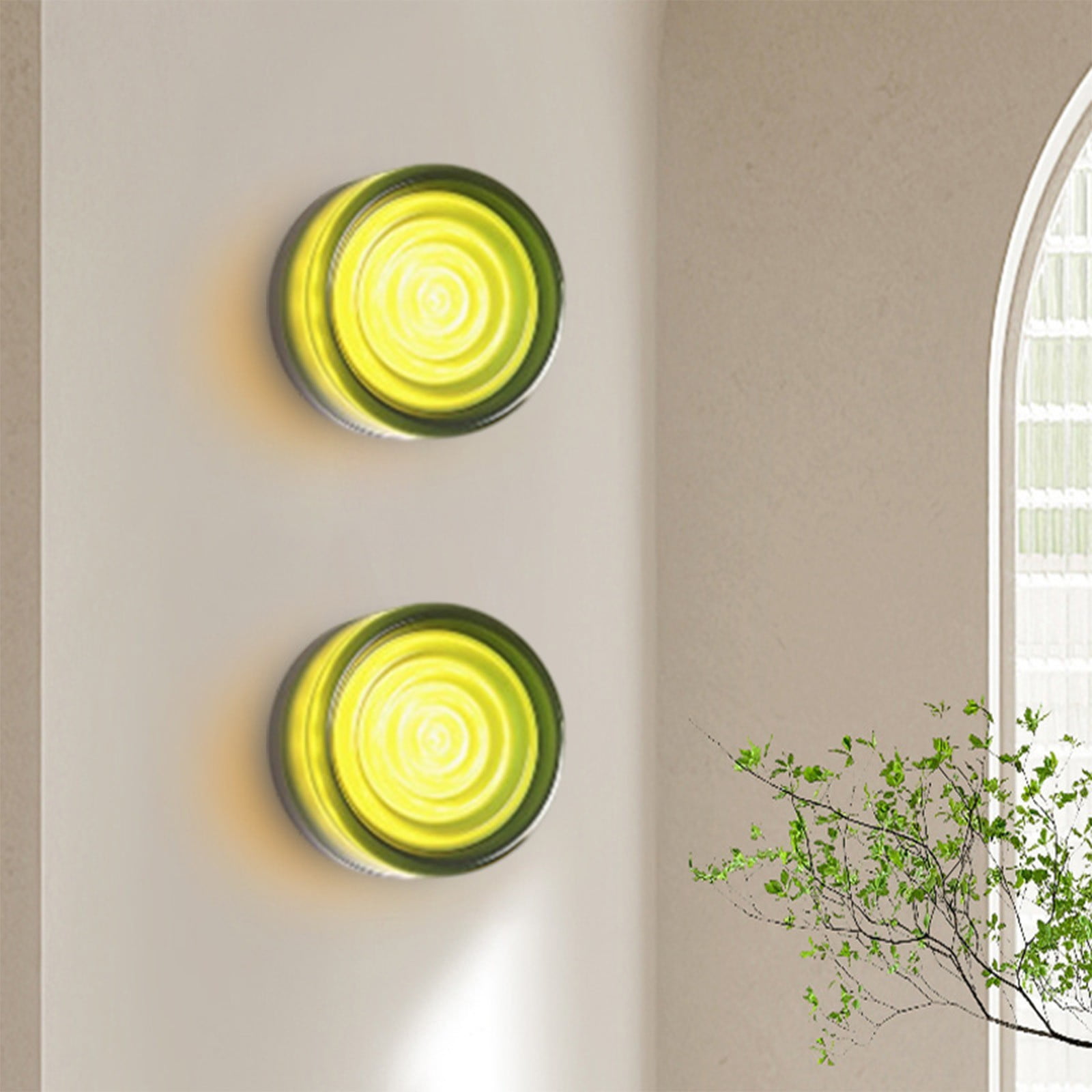 Modern Wall Sconce, 5.3 Inch Round Waterproof Wall Lamp for Bathroom Vanity, Bedroom Bedside, Living Room