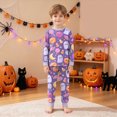 thumbnail image 2 of TOWED22 Toddler Baby Girls Boy Halloween Pajamas Set Kids Sleepwear 2 Pcs Pjs Long Sleeve Top and Pant Sleepwear Clothes Sets(Light Purple,2-3 Y), 2 of 9