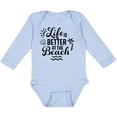 thumbnail image 3 of Inktastic Life is Better at The Beach with Sunshine Seashell and Palm Trees Boys or Girls Long Sleeve Baby Bodysuit, 3 of 5