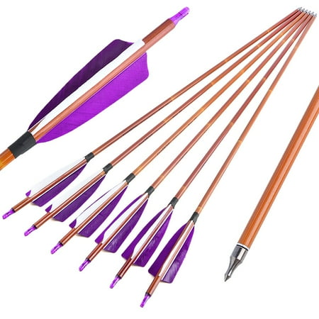 12X 30 Carbon Arrow SP500 4 Turkey Feather Longbow Archery Recurve Bow Hunting