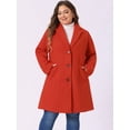 thumbnail image 2 of DARING DIVA Women's Plus Size Elegant Notched Lapel Trench Coat 4X Red, 2 of 6