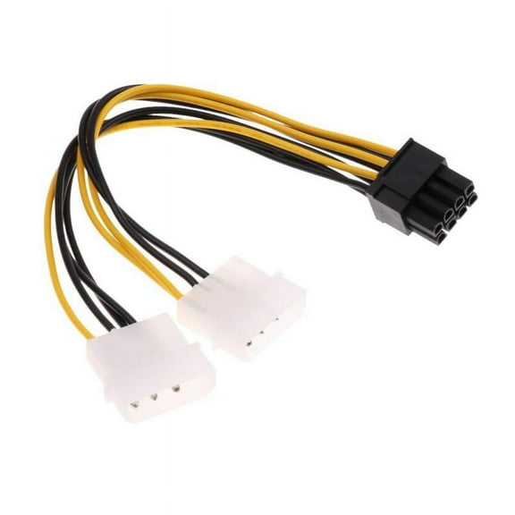 PCI- 4 Pin To 8 Pin (6 2pin) Graphics Extention Adapter Power Cable