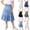 Blue, variant on Girls Faux Denim Tiered Skirt Kids Casual Elastic Waist A Line Tiered Ruffle Midi Skirts 4-15 Years