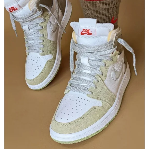 Ni - ke Air Jordan 1 High Zoom Air CMFT "Olive Aura" - Men's Size 9.5 / Women’s Size 11