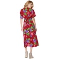 thumbnail image 4 of HAPPY BAY Women's Beachwear Swimsuit Coverups Summer Cover ups for Swimwear Women Button up Beach Dress Night T Shirt L-XL Maroon, Floral Hibiscus, 4 of 5