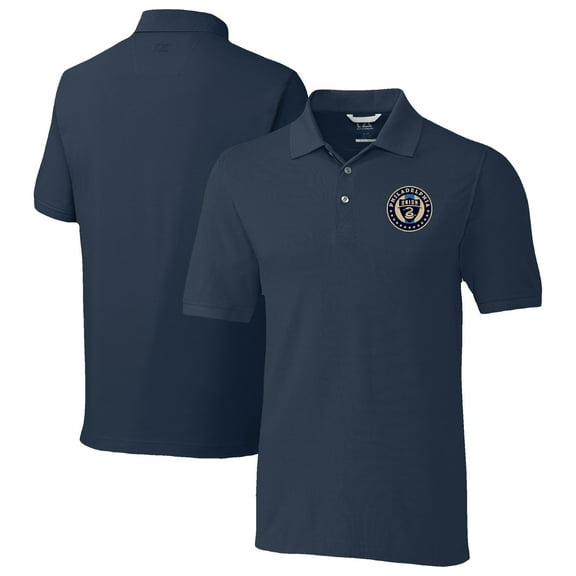 Men's-Cutter & Buck Navy Philadelphia Union Big & Tall Advantage Eco Tri-Blend Pique Polo