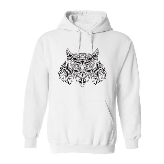 Line Pattern Owl Hoodie Men -Image by Shutterstock, Male 3X-Large