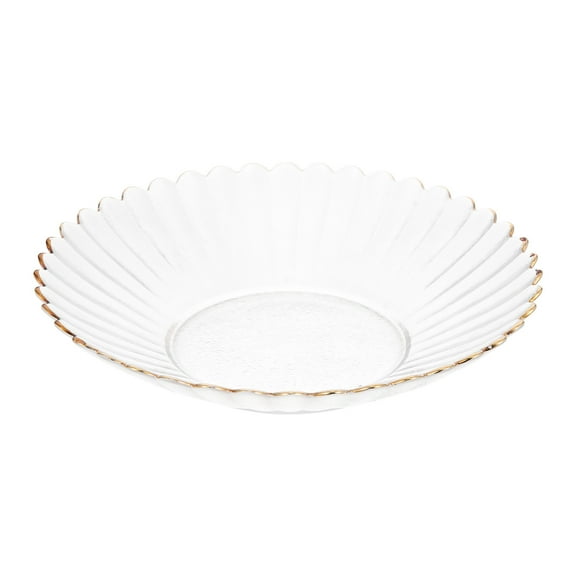 MUSEYA Round Serving Plate Glass Tray Nordic Design 1Pcs 7.66X7.66X1.57inch