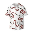 thumbnail image 3 of Goofa Red Snake Printed Men's Casual Short-sleeved Shirt,Lightweight Breathable Button-down,Summer Casual men's top,Versatile Fashion shirt-X-Large, 3 of 7