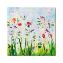Stupell Industries Abstract Flower Meadow Botanical & Floral Painting Gallery Wrapped Canvas Print Wall Art, 24 x 24