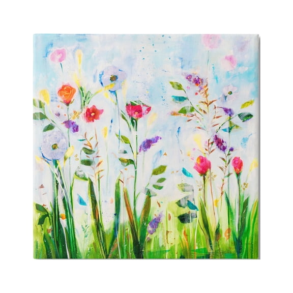 Stupell Industries Abstract Flower Meadow Botanical & Floral Painting Gallery Wrapped Canvas Print Wall Art, 24 x 24