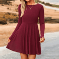 thumbnail image 5 of MLDRA Dress for Women Casual Long Sleeve Ribbed Knit A-Line Flowy Fall Winter Sweater Dress, Crewneck Elegant Going Out Dresses for Women 2026, 5 of 7