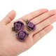 thumbnail image 4 of Rosas de cinta de satén mini Uxcell, pequeñas rosetas de flores de tela, con hojas verdes púrpura oscuro, 4 of 6