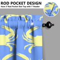 thumbnail image 5 of Kitchen Curtains 36 Inch Short - 3 Panel Set, Crab Sea Life Theme, Rod Pocket Window Curtain, 100% Polyester for Tropical Farmhouse Kitchen, Nautical Decor, Easy Wash, 5 of 6