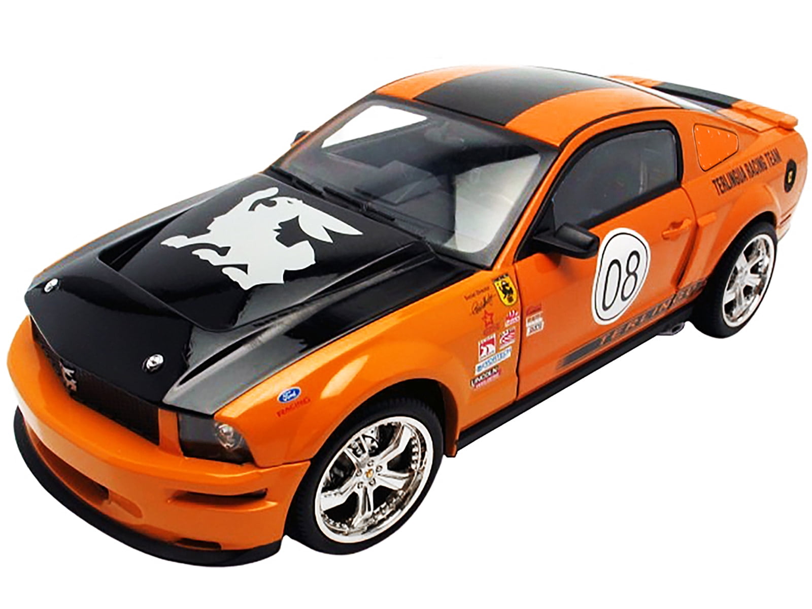 2008 Ford Shelby Mustang #08 ''Terlingua'' Orange and Black ''Shelby Collectibles Legend'' Series 1/18 Diecast Model Car by Shelby Collectibles