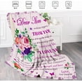 thumbnail image 3 of Gifts for Mom Blanket, Floral Throw Blanket for Mom from Daughter, Mom Gifts Purple Fleece Flannel Mother Blanket, I Love You Mom Soft Blanket, Mother’s Day Blanket Birthday Gifts, 50" x 60", 3 of 6