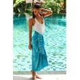 thumbnail image 3 of NOVICA Artisan Handmade Batik Rayon Sarong Leaf Motif in Blue from Bali Clothing Printed Indonesia Tree ' Cerulean Eden', 3 of 5