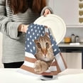 thumbnail image 3 of British Cat Tea Towels Set of 6 USA Flag Paper Kitchen Dish Cloth with Hanging Loop, 18"x28"Lint-Free Absorbent Towel for Kitchen Drying Wiping and Cleaning, 3 of 7