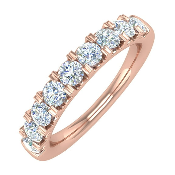 1 Carat (ctw) Women Diamond Wedding Band Ring in 14K Rose Gold (Ring Size 5.75)