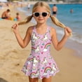 thumbnail image 3 of Uorisanigo Kids Swimsuits for Girls One Piece Pink Dream Horse Polyester and Spandex Fabric Beach Swim Dress with Skirt for Kids Girls Swimwear, Size 5-6, 3 of 6
