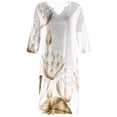 thumbnail image 3 of Robe de Mode pour Femmes Coton Lin Été Rétro Décontracté Pull Imprimé Sexy Manches Courtes Robe, 3 of 4